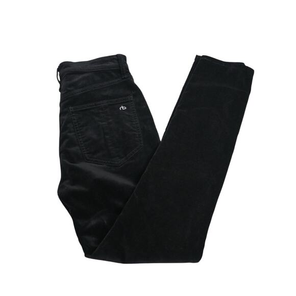 rag & bone Women's 24 Nina Black Velvet Skinny Jean - Picture 5 of 13